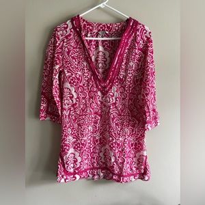 Banana republic Cotton lightweight Pink and white summer top Size M